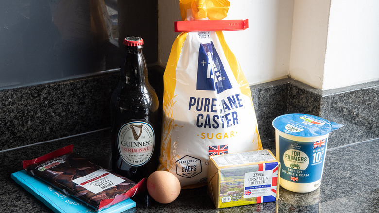 ingredients for Guinness chocolate mousse