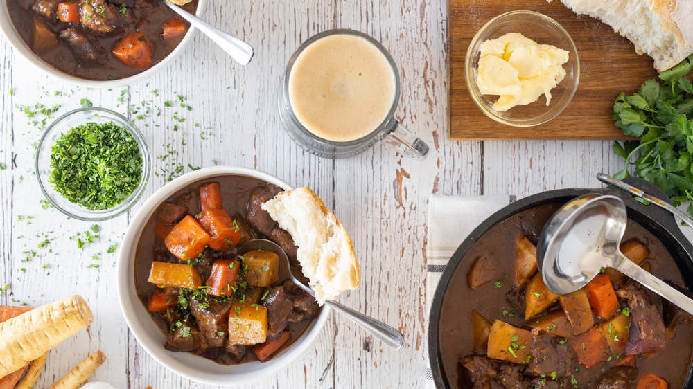 plated Guinness stew