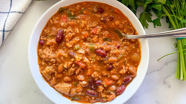 chili in bowl