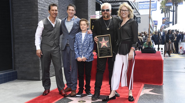 Guy Fieri with his family at the Walk of Fa,e