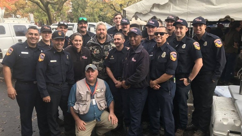 Guy Fieri with first responders