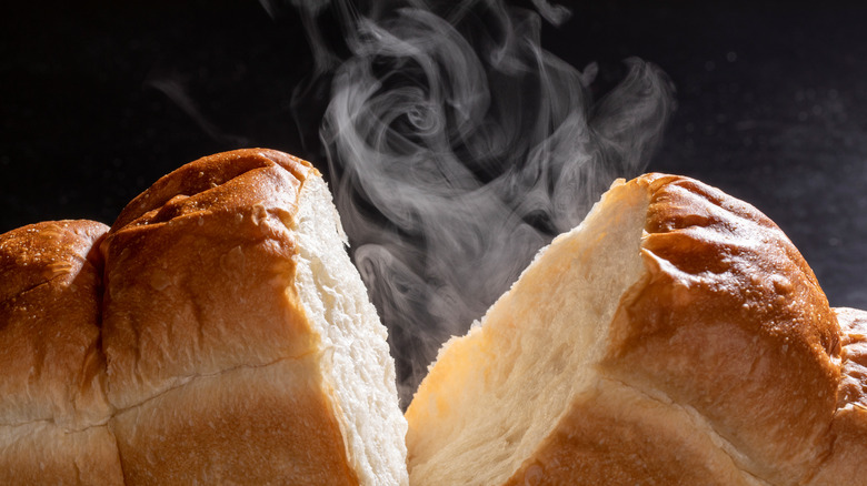 bread with steam