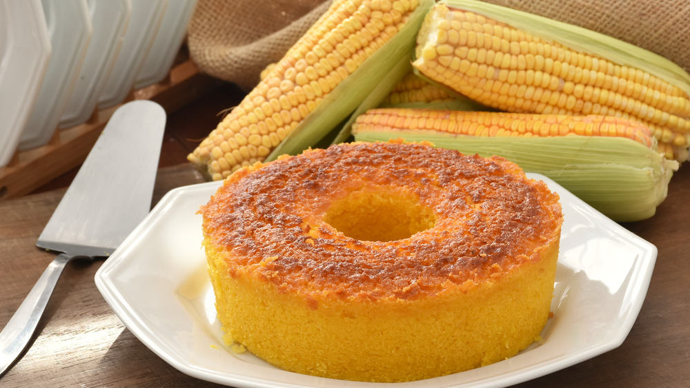 cornbread cake and cobbed corn