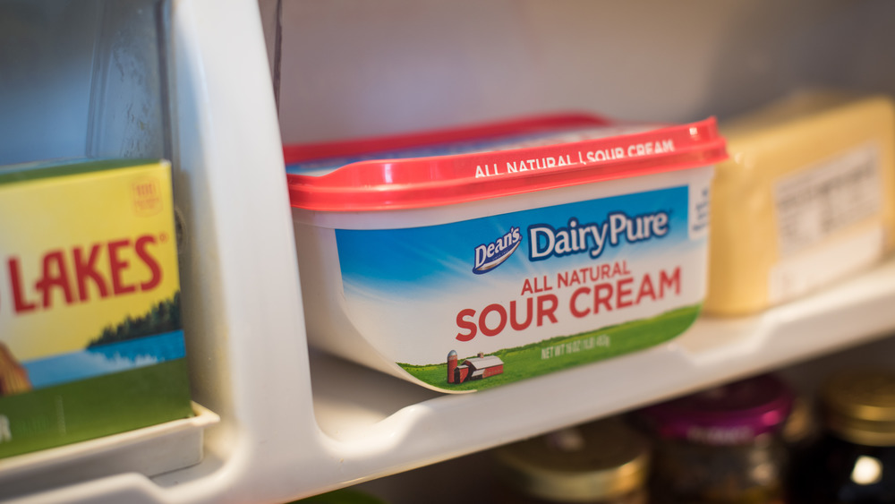 sour cream in refrigerator