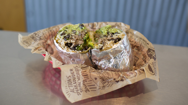 Chipotle burrito in store