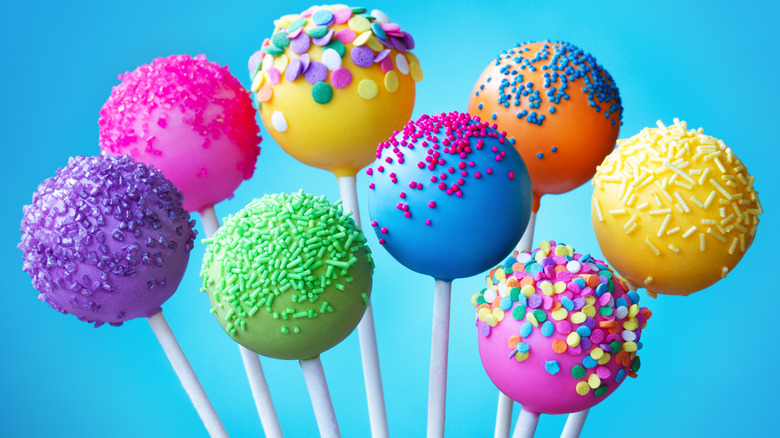 Colorful cake pops