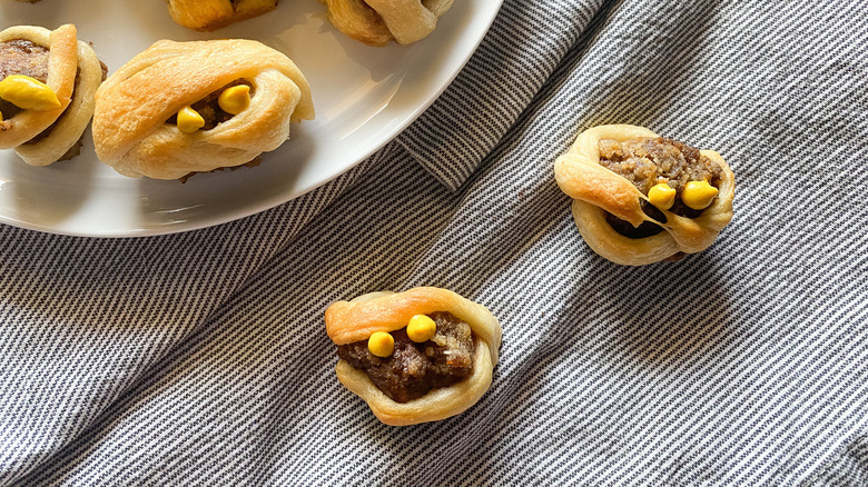 halloween meatballs on napkin