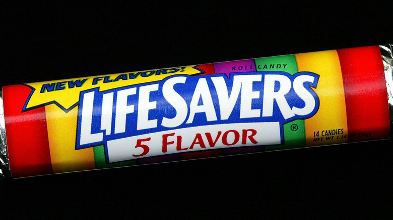 Lifesavers candy pack, black background