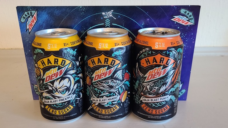 hard mountain dew baja blast cans