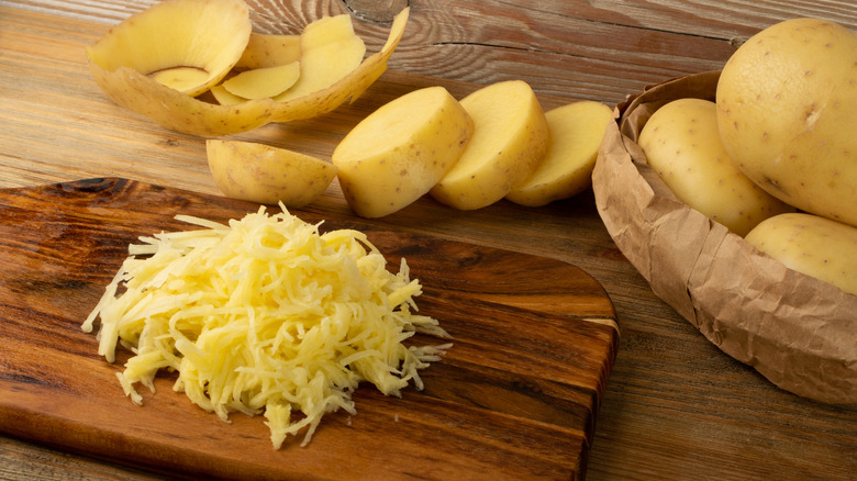 raw shredded potato