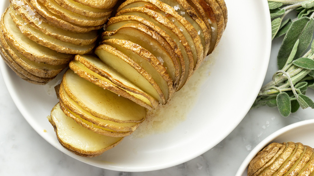 finished hasselback potatoes