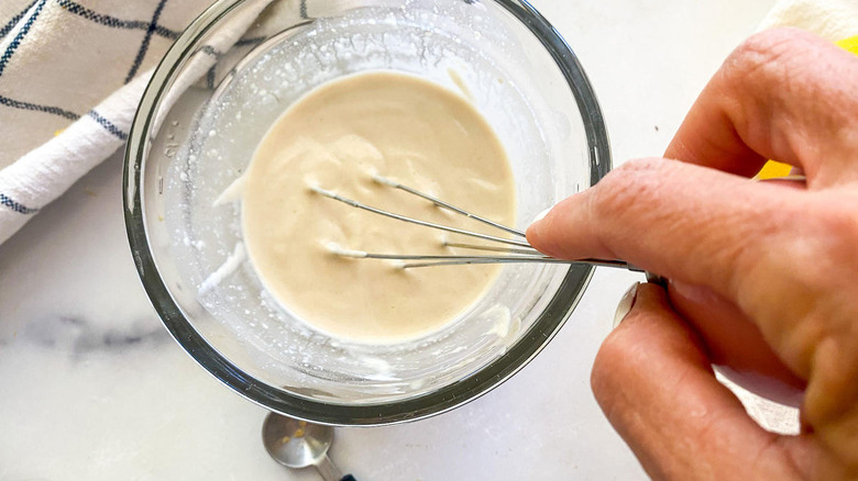 tahini sauce in bowl