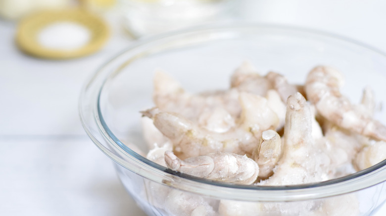 raw shrimp in a bowl