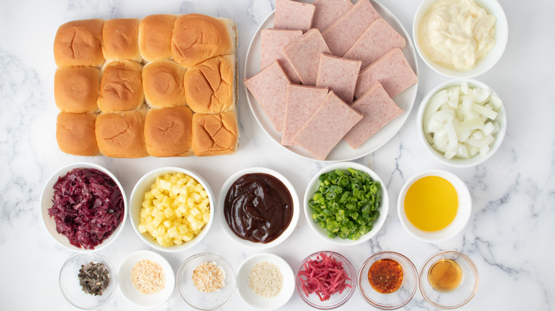 Ingredients for Spam sliders