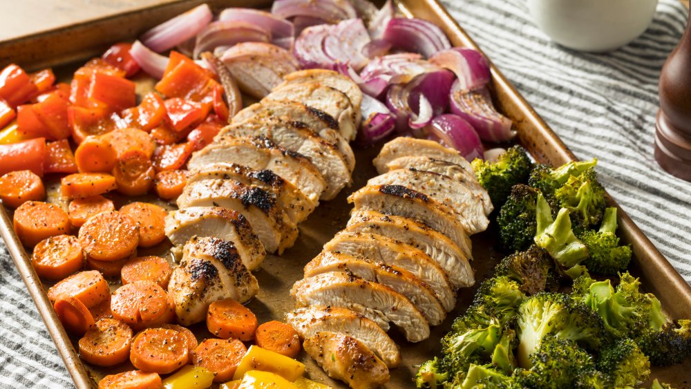 Pan of chicken with vegetables