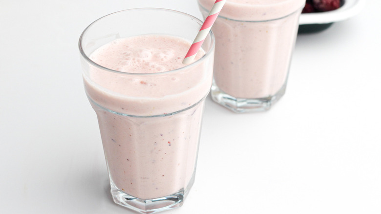 drinkable yogurt with straw