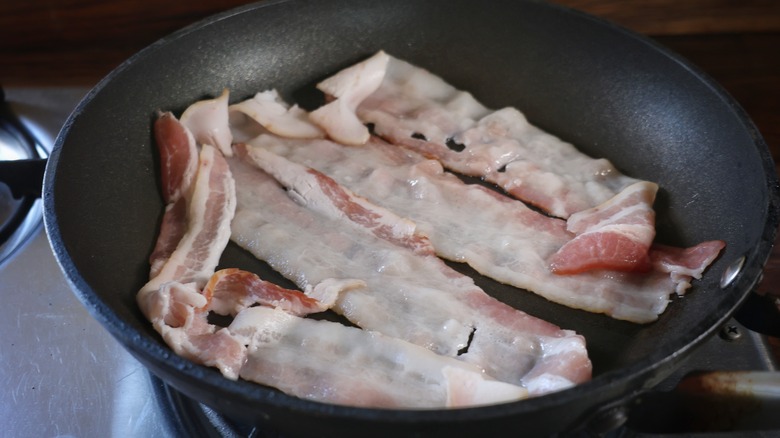 bacon in skillet