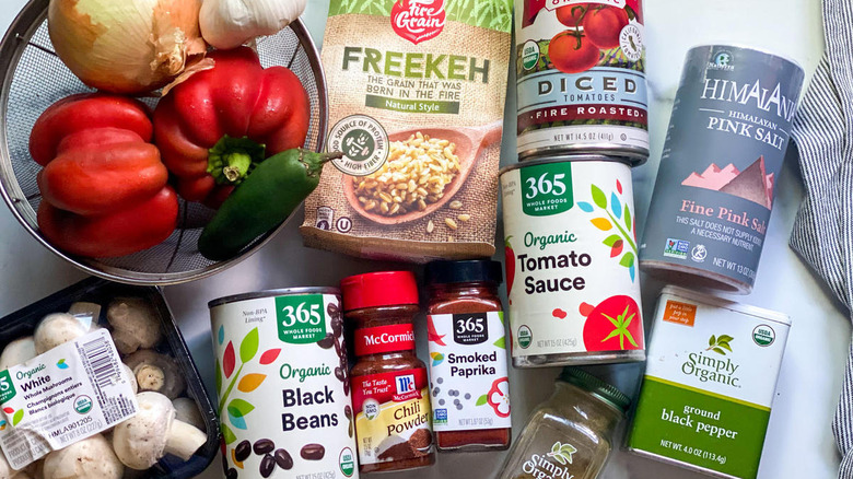 Ingredients for freekeh chili