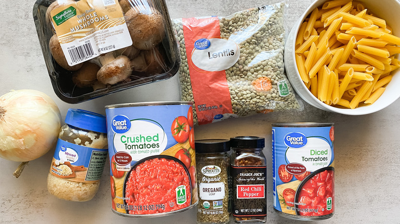 lentil bolognese ingredients