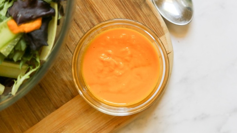 orange Miso Ginger Salad ingredients in bowl 