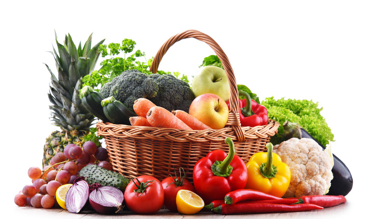 basket of fruits and vegetables