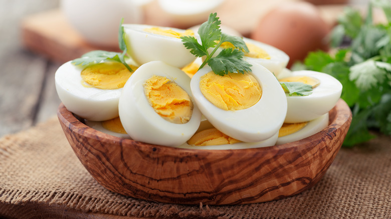 hard-boiled eggs with parsley