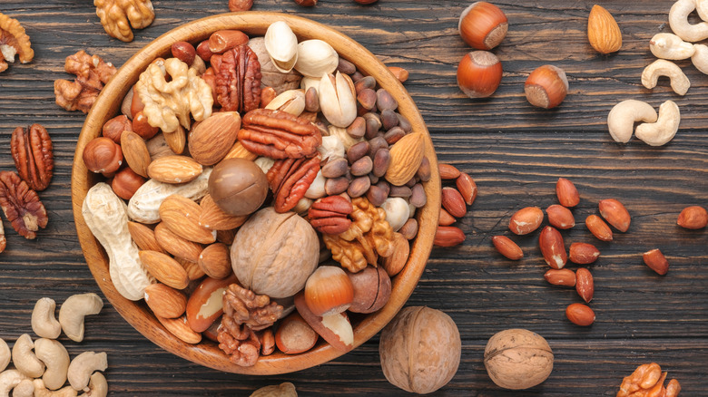 variety of nuts in bowl
