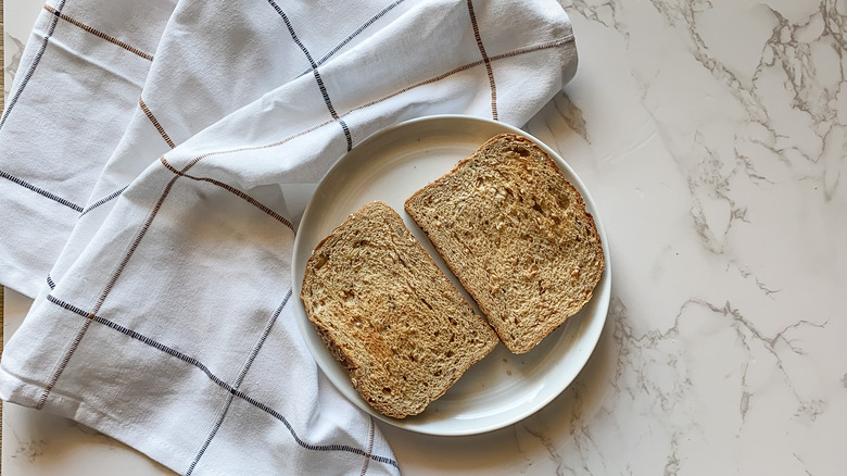 toasted bread on plate