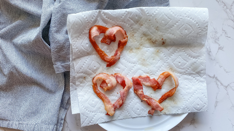 bacon in heart shapes 