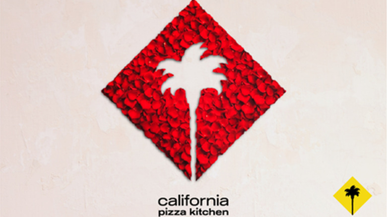 California Pizza Kitchen logo in rose petals