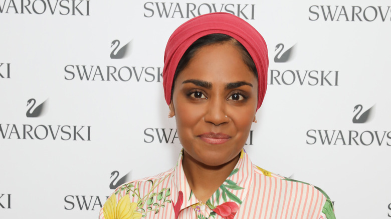 Nadiya Hussain with red head scarf