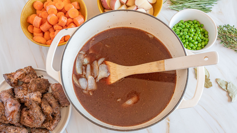 making beef stew