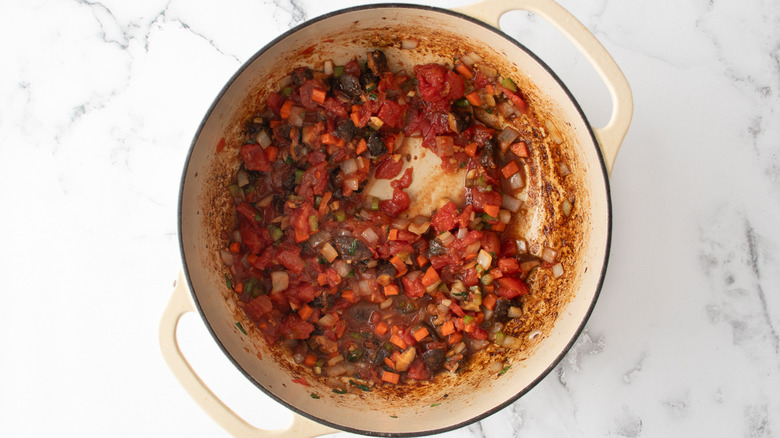 sauteed vegetables and tomatoes