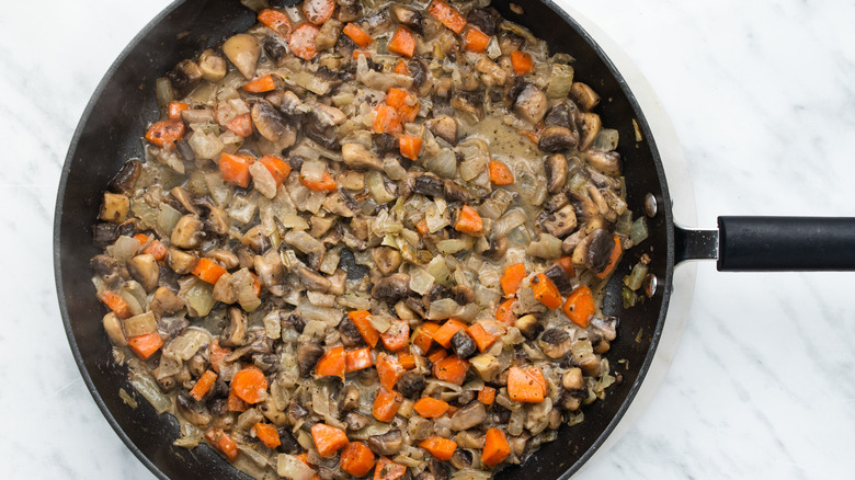 vegetable mixture in pan