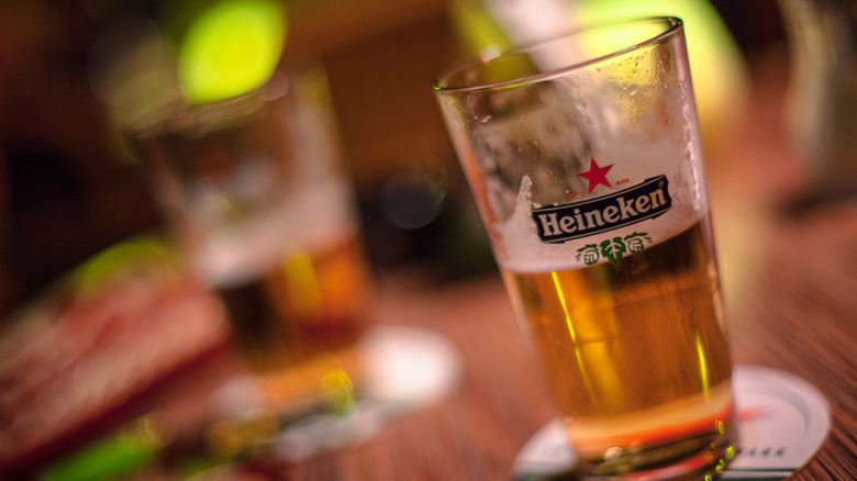 Heineken beer in glass