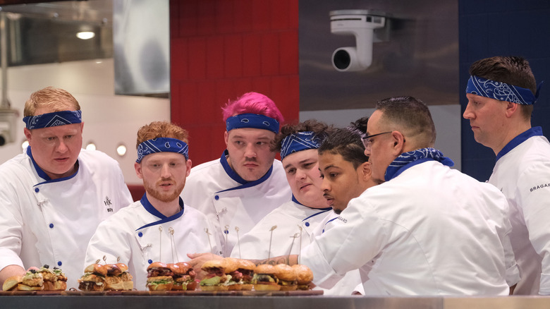 contestants on set of Hell's Kitchen