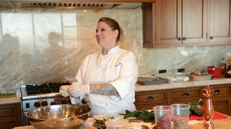 nona johnson laughing in kitchen