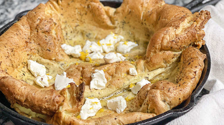 Dutch baby with goat cheese