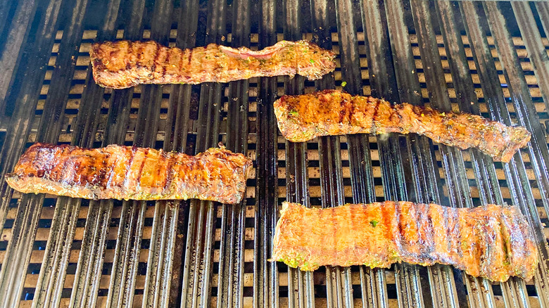 skirt steak on grill