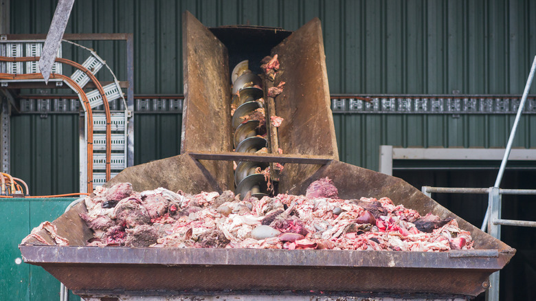 meat scraps in bin