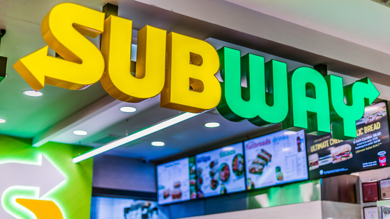 Subway interior store sign