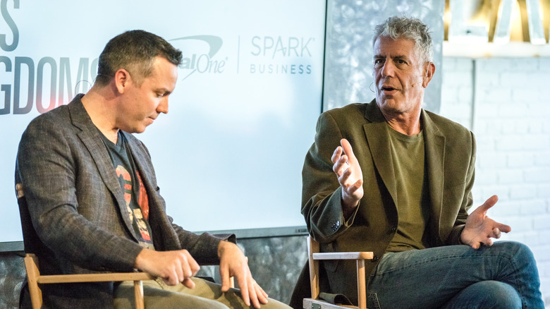 Anthony Bourdain speaking at event