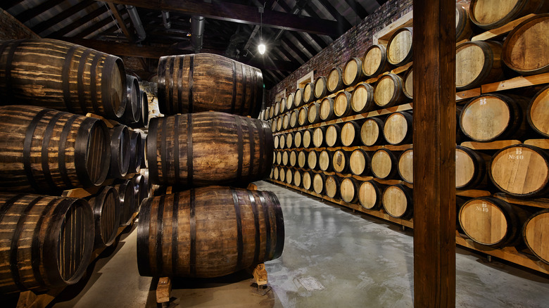 Wooden alcohol barrels 