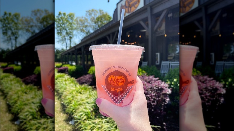 Watermelon lemonade in front of Cracker Barrel