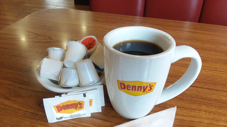 Cup of coffee with Denny's logo