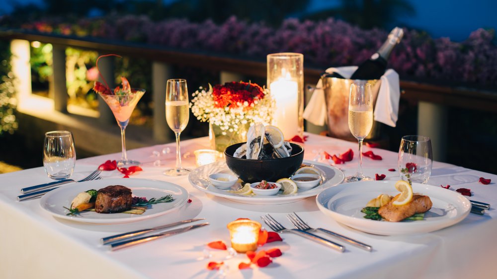 Romantic dinner setting