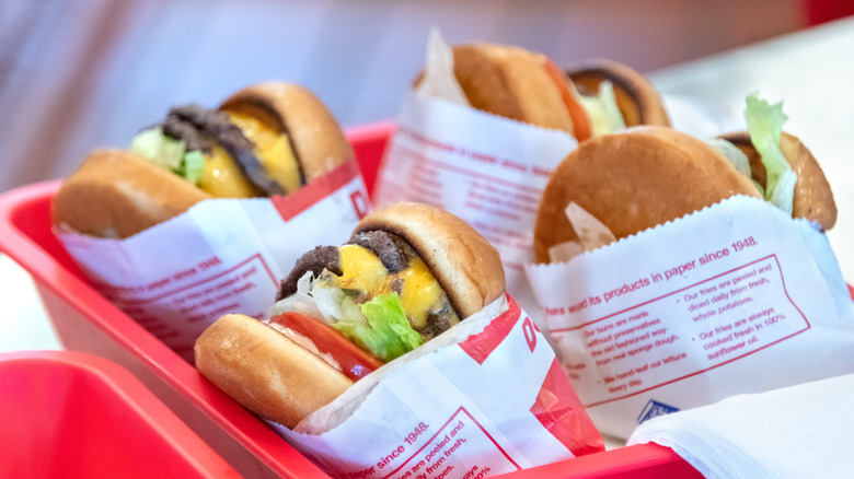 Four In-N-Out Burger doubles