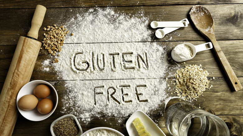 Gluten Free written in flour