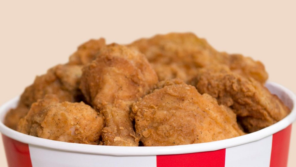 KFC fried chicken in a bucket