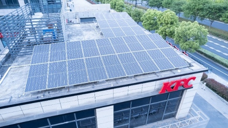 Solar panels on KFC roof